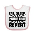 thumbnail image 1 of Inktastic Eat, Sleep, Muay Thai, Repeat Boys or Girls Baby Bib, 1 of 4