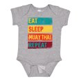 thumbnail image 1 of Inktastic Eat Sleep Muay Thai Repeat Boys or Girls Baby Bodysuit, 1 of 5