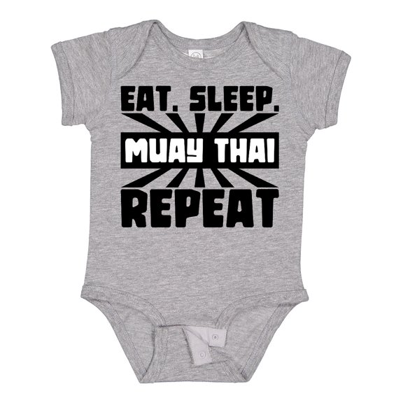 Inktastic Eat, Sleep, Muay Thai, Repeat Boys or Girls Baby Bodysuit