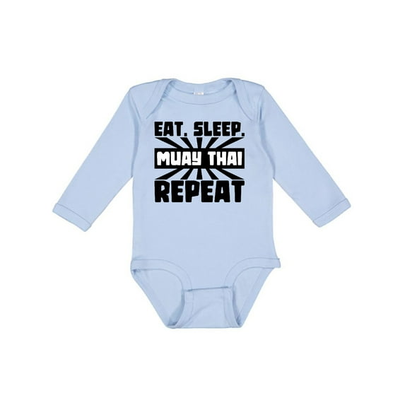 Inktastic Eat, Sleep, Muay Thai, Repeat Boys or Girls Long Sleeve Baby Bodysuit