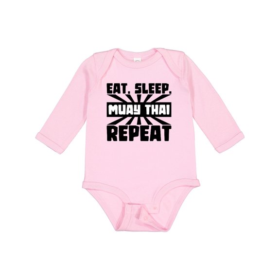 Inktastic Eat, Sleep, Muay Thai, Repeat Boys or Girls Long Sleeve Baby Bodysuit