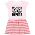 thumbnail image 1 of Inktastic Eat, Sleep, Muay Thai, Repeat Gift Toddler Girl Dress, 1 of 4