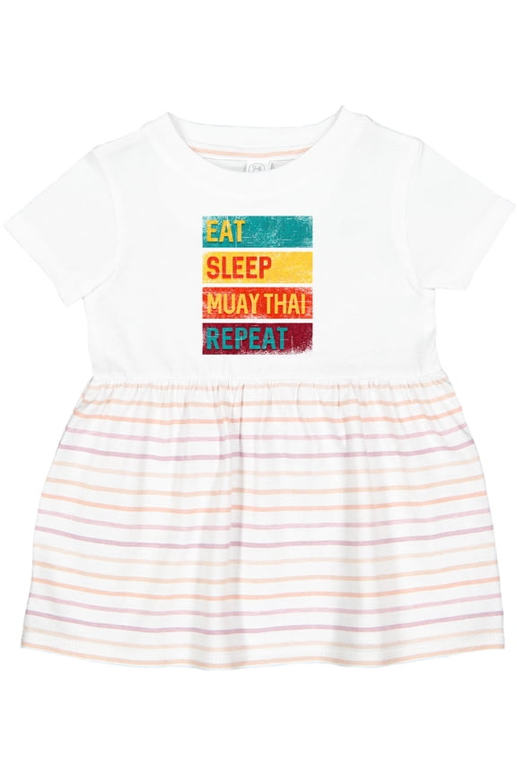 Eat Sleep Muay Thai Repeat Girls Baby Dress