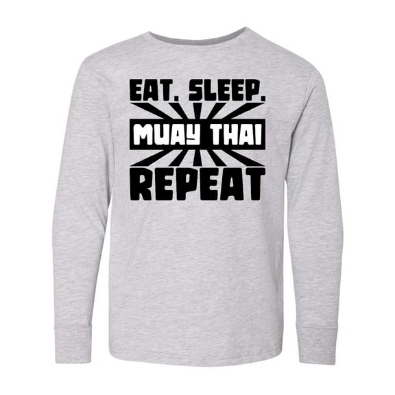 Inktastic Eat, Sleep, Muay Thai, Repeat Long Sleeve Youth T-Shirt