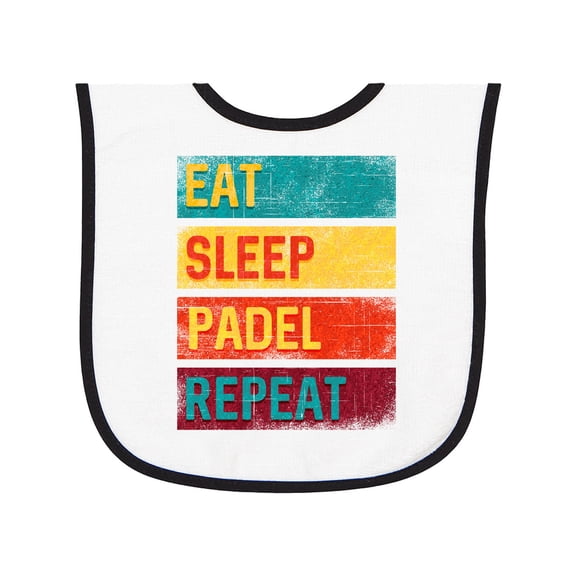 Inktastic Eat Sleep Padel Repeat Baby Terry Cloth Bib