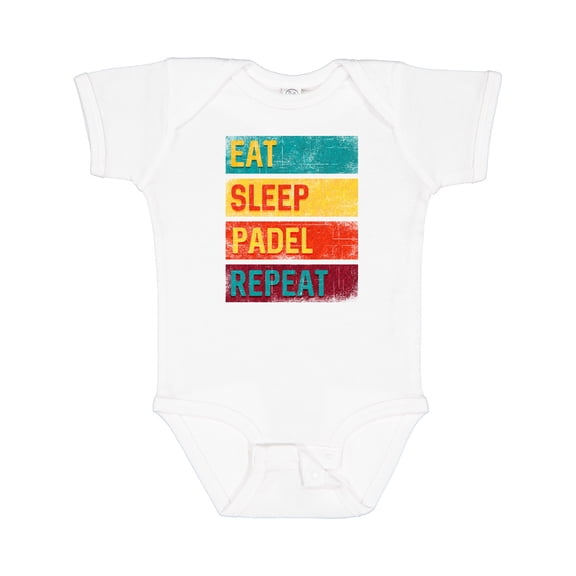 Inktastic Eat Sleep Padel Repeat Boys or Girls Baby Bodysuit