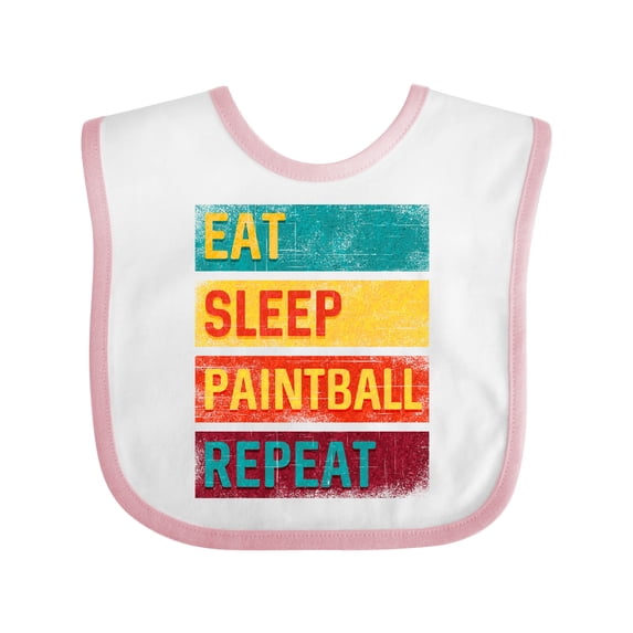 Inktastic Eat Sleep Paintball Repeat Boys or Girls Baby Bib