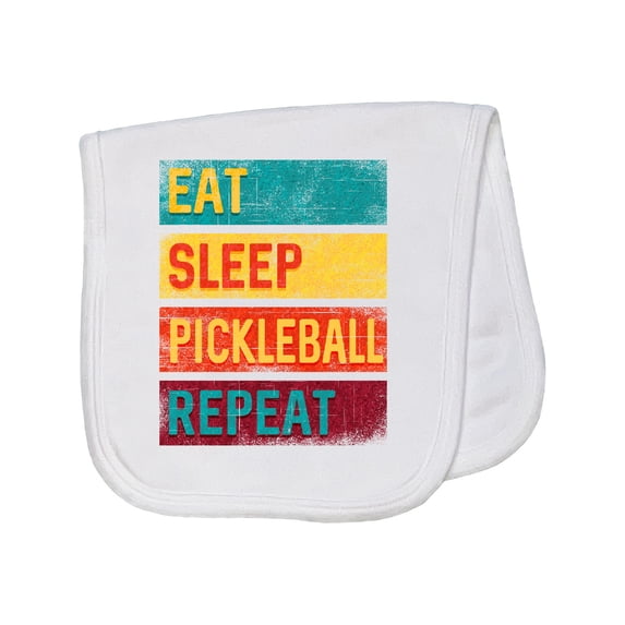 Inktastic Eat Sleep Pickleball Repeat Baby Burp Cloth