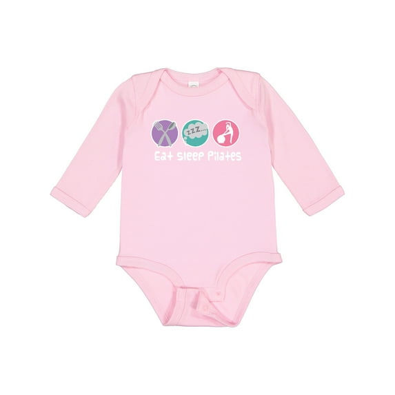 Inktastic Eat Sleep Pilates Girls Long Sleeve Baby Bodysuit