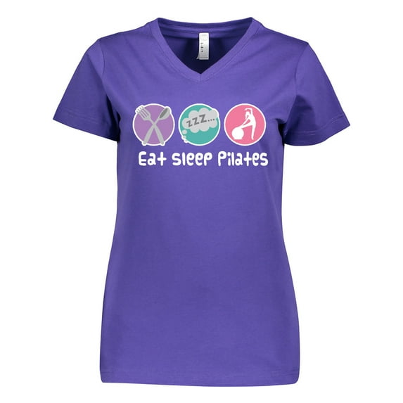 Inktastic Eat Sleep Pilates Women's V-Neck T-Shirt