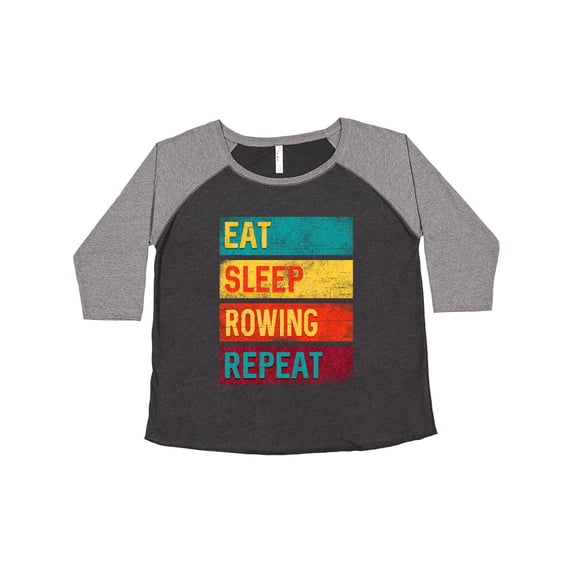 Inktastic Eat Sleep Rowing Repeat Women's Plus Size T-Shirt