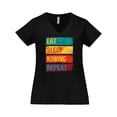 thumbnail image 1 of Inktastic Eat Sleep Rowing Repeat Women's Plus Size V-Neck T-Shirt, 1 of 5