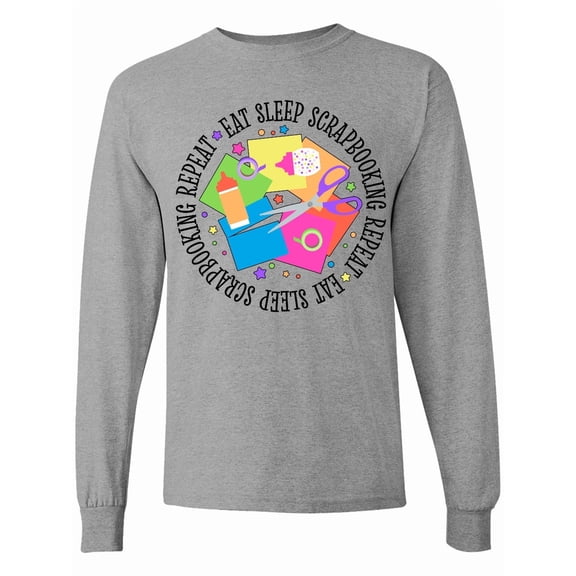 Inktastic Eat Sleep Scrapbooking Repeat Long Sleeve T-Shirt