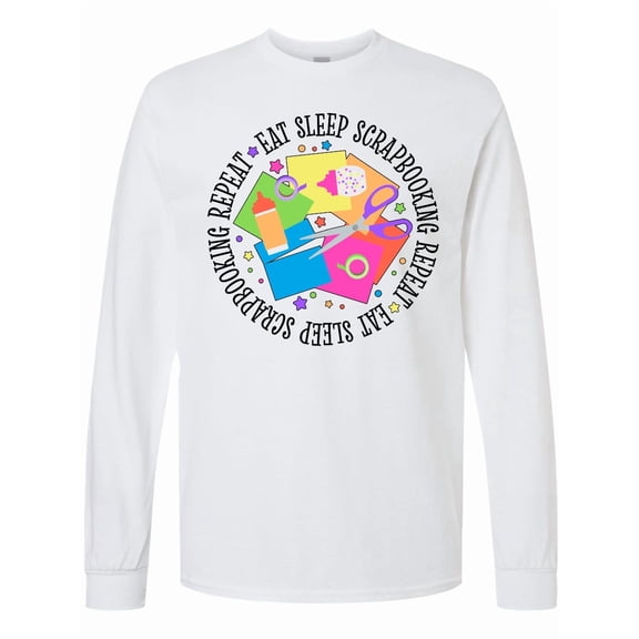 Inktastic Eat Sleep Scrapbooking Repeat Long Sleeve T-Shirt