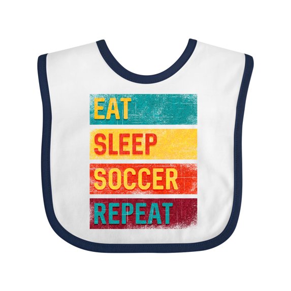 Inktastic Eat Sleep Soccer Repeat Boys or Girls Baby Bib