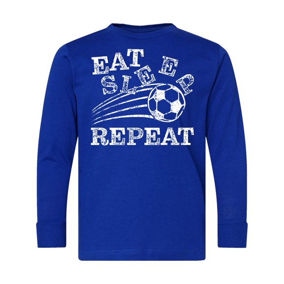 Inktastic Eat Sleep Soccer Repeat Long Sleeve Youth T-Shirt