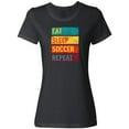thumbnail image 1 of Inktastic Eat Sleep Soccer Repeat Women's T-Shirt, 1 of 5
