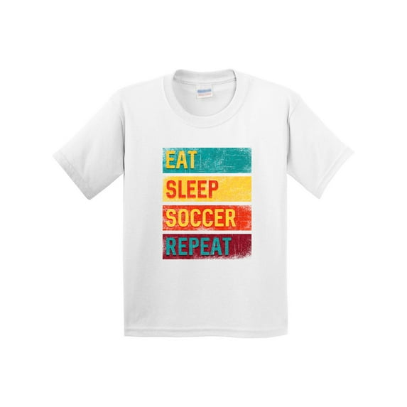Inktastic Eat Sleep Soccer Repeat Youth T-Shirt