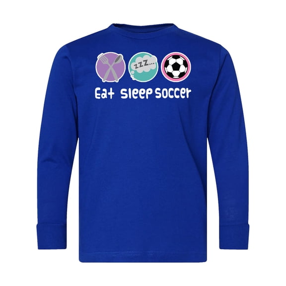 Inktastic Eat Sleep Soccer Team Player Long Sleeve Youth T-Shirt