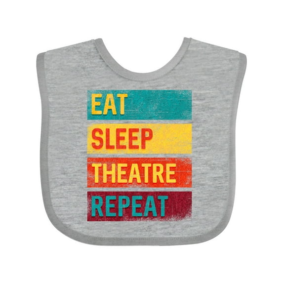 Inktastic Eat Sleep Theatre Repeat Drama for Actor Boys or Girls Baby Bib