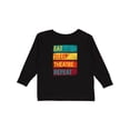 thumbnail image 1 of Inktastic Eat Sleep Theatre Repeat Drama Gift for Actor Boys or Girls Long Sleeve Toddler T-Shirt, 1 of 5