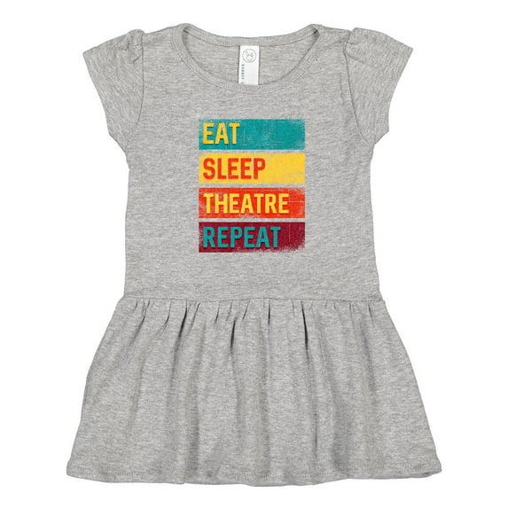Inktastic Eat Sleep Theatre Repeat Drama Gift for Actor Girls Toddler Dress