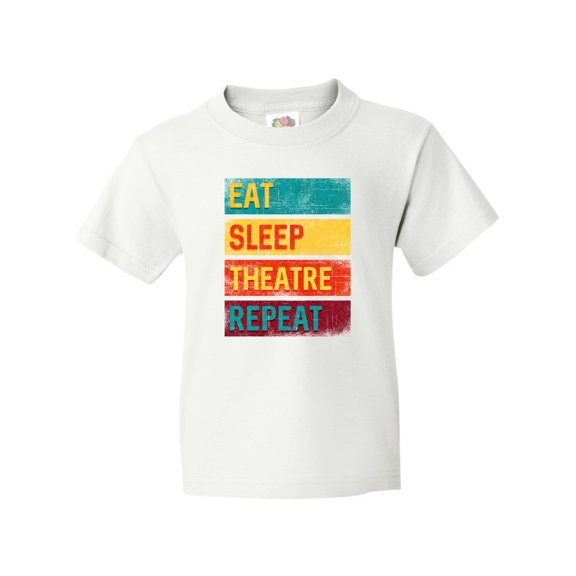 Inktastic Eat Sleep Theatre Repeat Drama Gift for Actor Youth T-Shirt