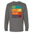 thumbnail image 1 of Inktastic Eat Sleep Trains Repeat Long Sleeve T-Shirt, 1 of 5