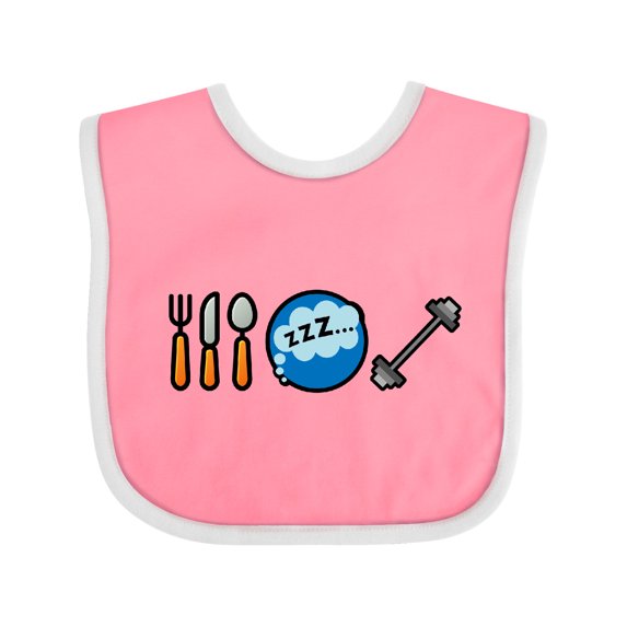 Inktastic Eat Sleep Weightlifting Boys or Girls Baby Bib