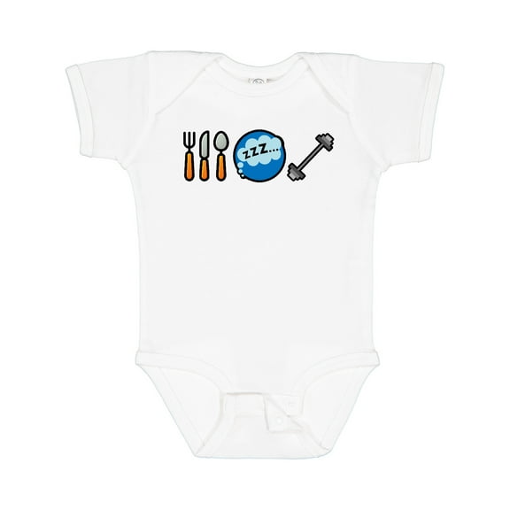 Inktastic Eat Sleep Weightlifting Boys or Girls Baby Bodysuit