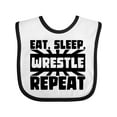 thumbnail image 1 of Inktastic Eat, Sleep, Wrestle, Repeat Boys or Girls Baby Bib, 1 of 4