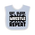 thumbnail image 1 of Inktastic Eat, Sleep, Wrestle, Repeat Boys or Girls Baby Bib, 1 of 4