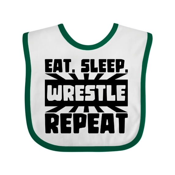 Inktastic Eat, Sleep, Wrestle, Repeat Boys or Girls Baby Bib