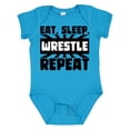 thumbnail image 1 of Inktastic Eat, Sleep, Wrestle, Repeat Boys or Girls Baby Bodysuit, 1 of 5