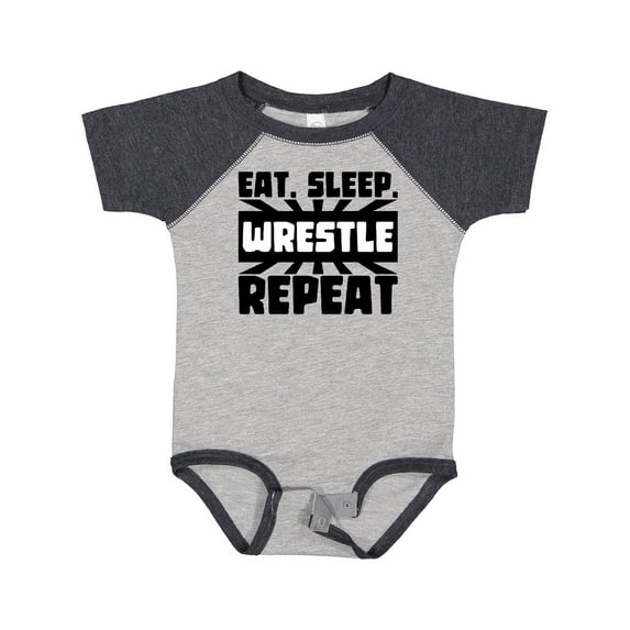 Inktastic Eat, Sleep, Wrestle, Repeat Boys or Girls Baby Bodysuit