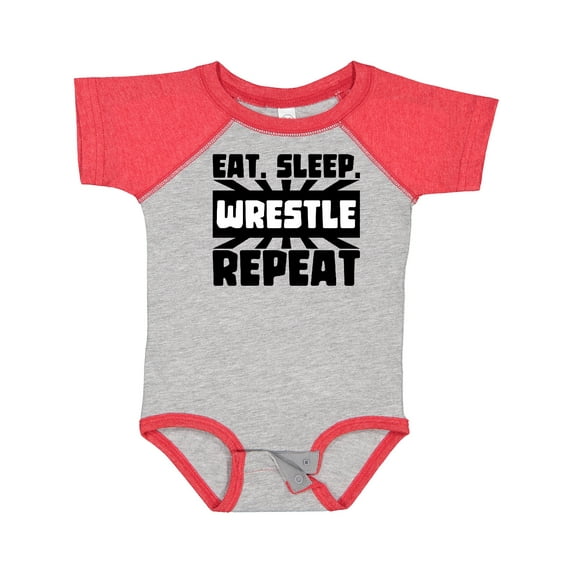 Inktastic Eat, Sleep, Wrestle, Repeat Boys or Girls Baby Bodysuit