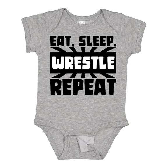 Inktastic Eat, Sleep, Wrestle, Repeat Boys or Girls Baby Bodysuit