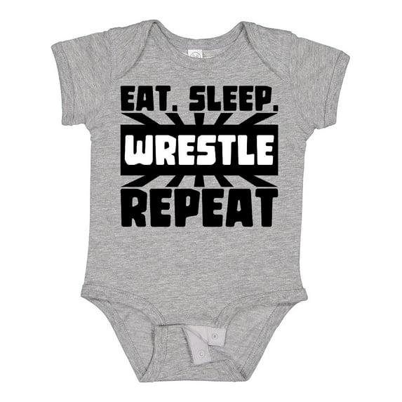 Inktastic Eat, Sleep, Wrestle, Repeat Boys or Girls Baby Bodysuit