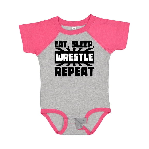 Inktastic Eat, Sleep, Wrestle, Repeat Boys or Girls Baby Bodysuit