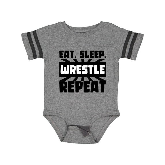 Inktastic Eat, Sleep, Wrestle, Repeat Boys or Girls Baby Bodysuit