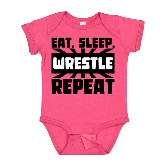 Inktastic Eat, Sleep, Wrestle, Repeat Boys or Girls Baby Bodysuit