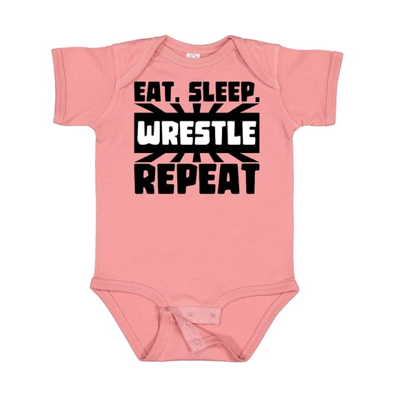Inktastic Eat, Sleep, Wrestle, Repeat Boys or Girls Baby Bodysuit