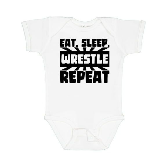 Inktastic Eat, Sleep, Wrestle, Repeat Boys or Girls Baby Bodysuit