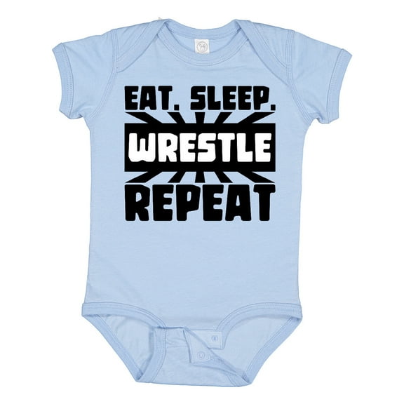 Inktastic Eat, Sleep, Wrestle, Repeat Boys or Girls Baby Bodysuit
