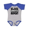 thumbnail image 1 of Inktastic Eat, Sleep, Wrestle, Repeat Boys or Girls Baby Bodysuit, 1 of 5