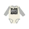 thumbnail image 1 of Inktastic Eat, Sleep, Wrestle, Repeat Boys or Girls Long Sleeve Baby Bodysuit, 1 of 5