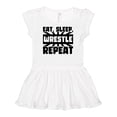 thumbnail image 1 of Inktastic Eat, Sleep, Wrestle, Repeat Girls Baby Dress, 1 of 5