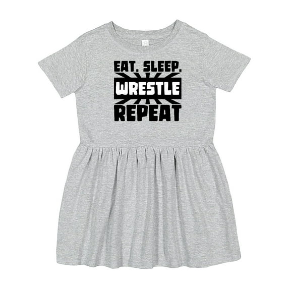 Inktastic Eat, Sleep, Wrestle, Repeat Girls Toddler Dress