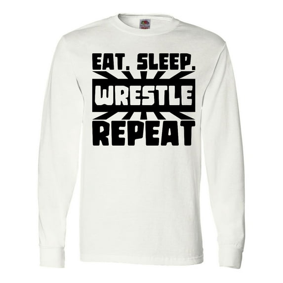 Inktastic Eat, Sleep, Wrestle, Repeat Long Sleeve T-Shirt