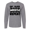 thumbnail image 1 of Inktastic Eat, Sleep, Wrestle, Repeat Long Sleeve T-Shirt, 1 of 5